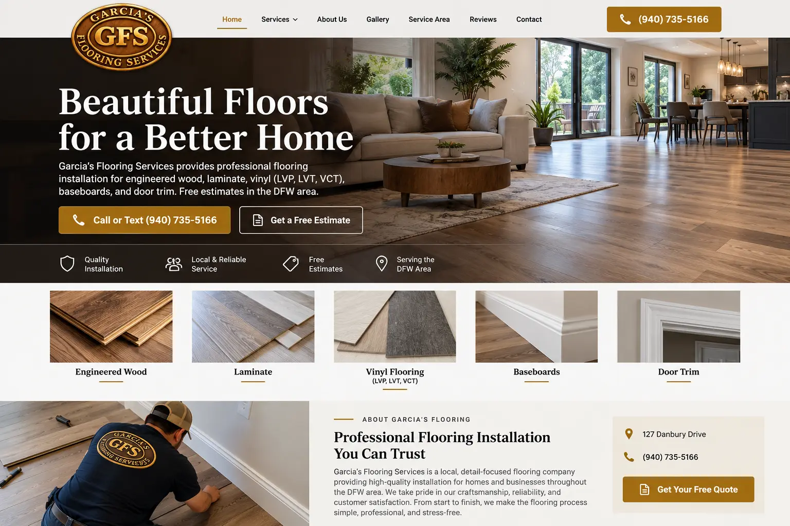 Garcia s Flooring Services website