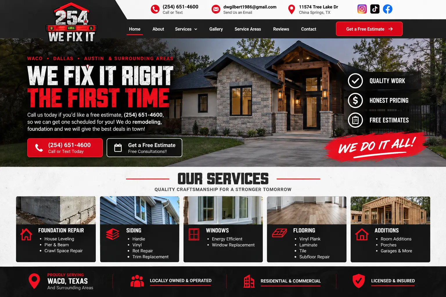 254 We Fix It website