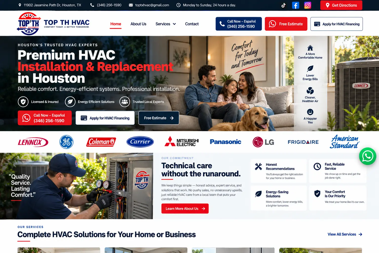 TOP TH HVAC website