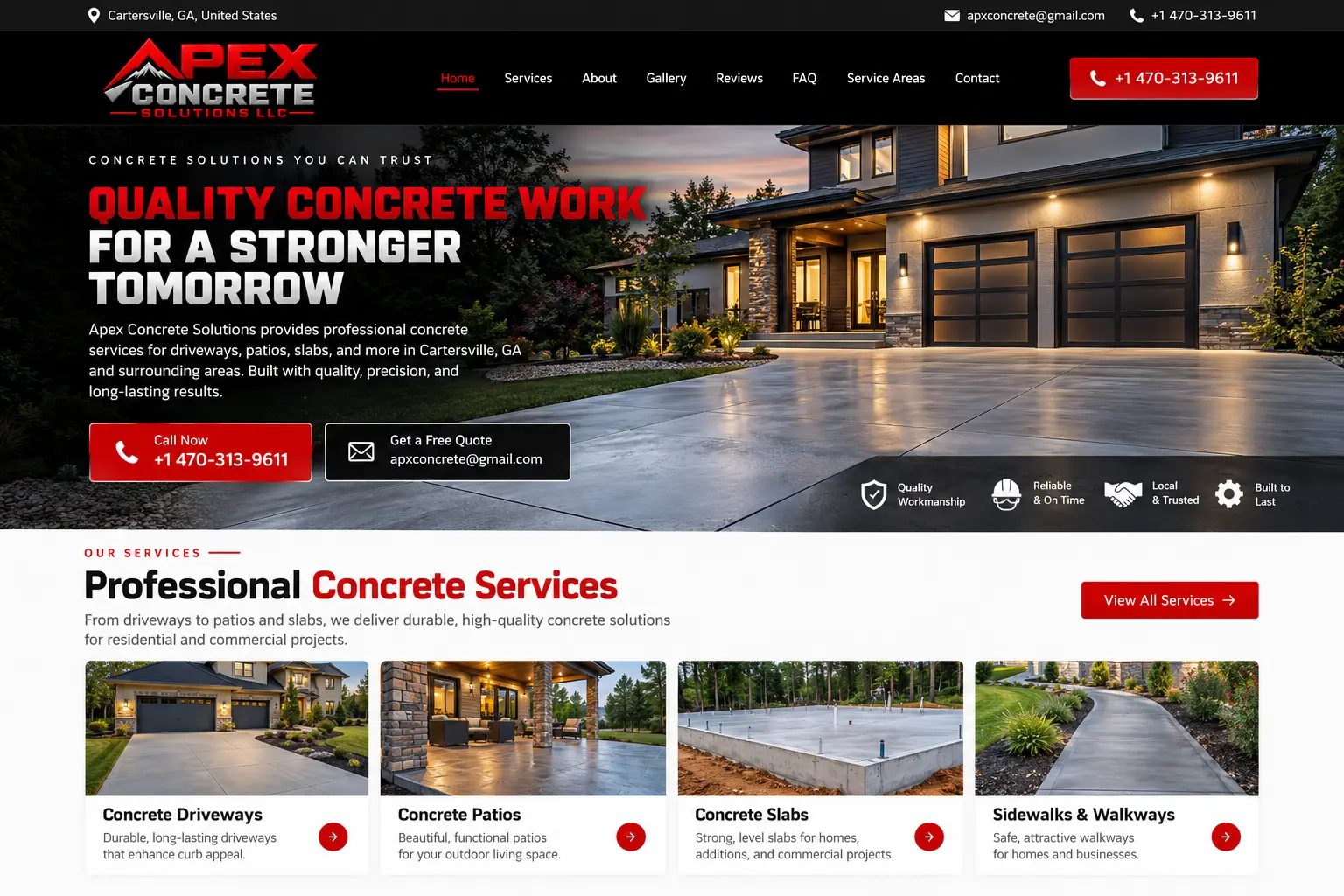 Apex Concrete Solutions LLC website